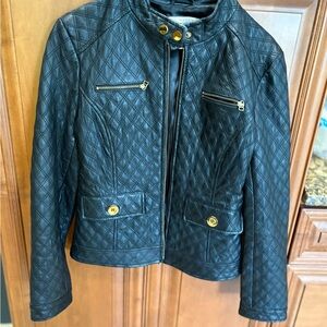 In suede Black Quilted Women's Jacket